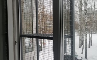 стальная распашная с выносом для выгула кошек